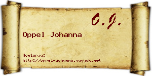 Oppel Johanna névjegykártya